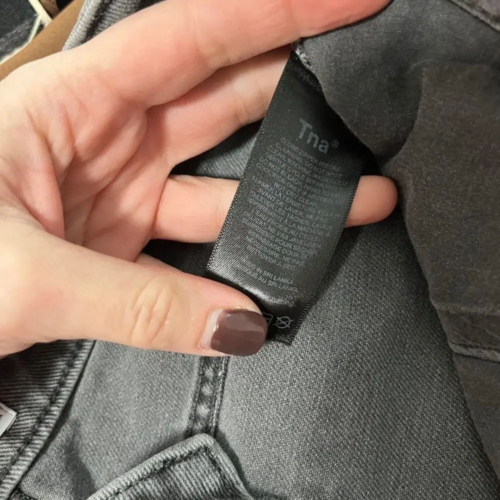 Aritzia Tna Gray Cargo Relaxed Fit Baggy Jeans Size 10t